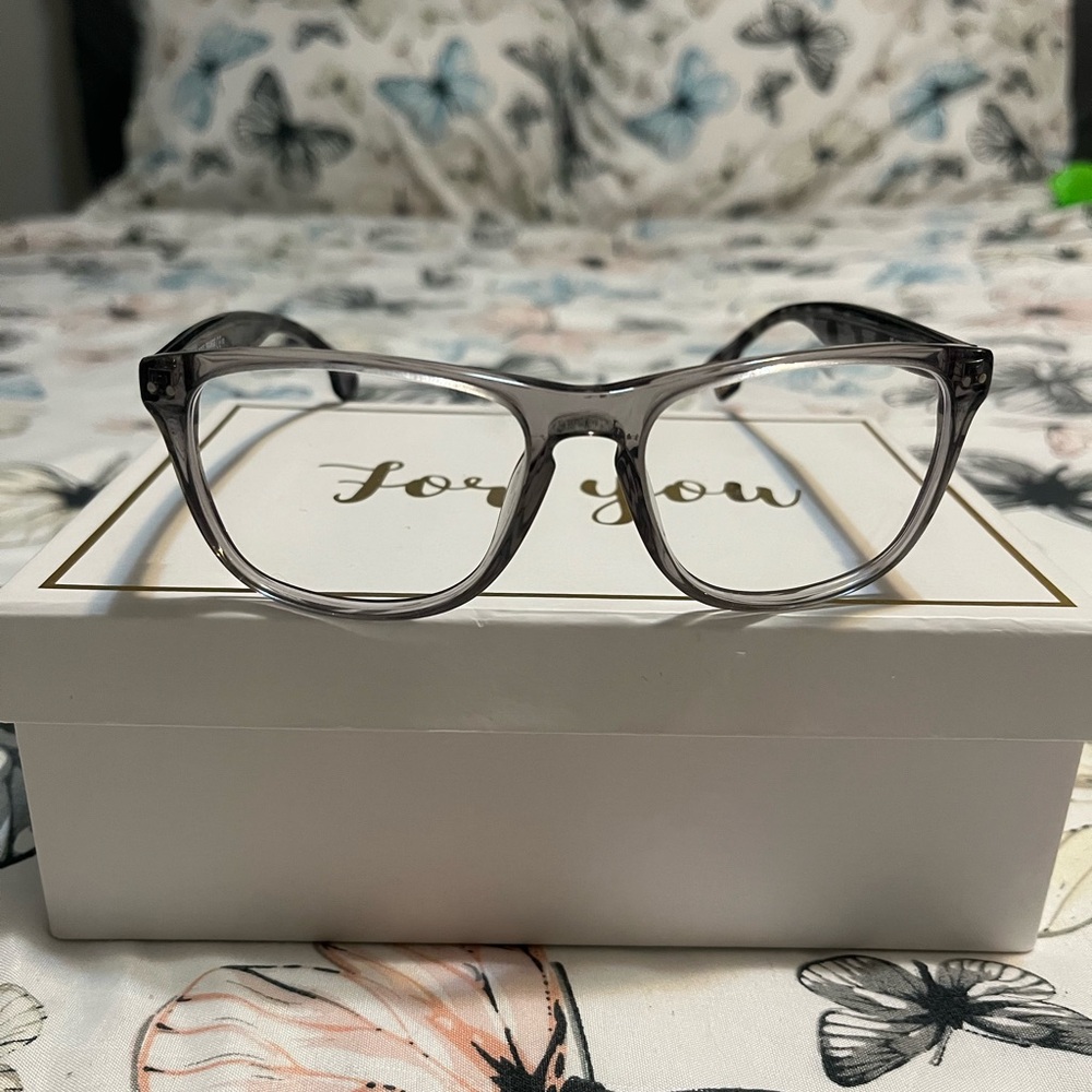 Hugo Boss Transparent Gray Rectangular Glasses